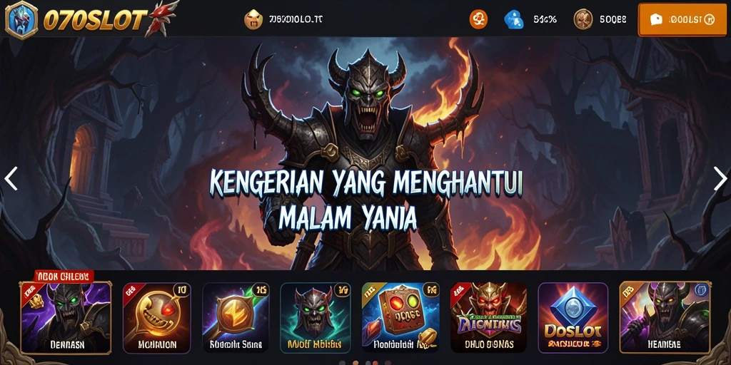 Screenshot utama 070SLOT menampilkan suasana menyeramkan dan gameplay mendebarkan.