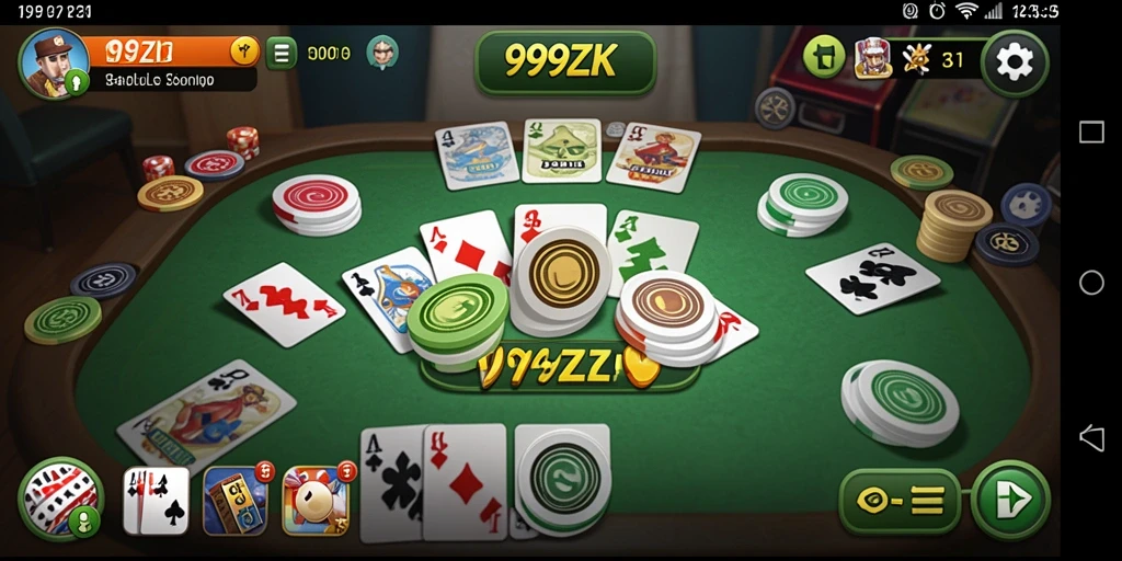 Tampilan gameplay Gaple seru dalam 999ZK.
