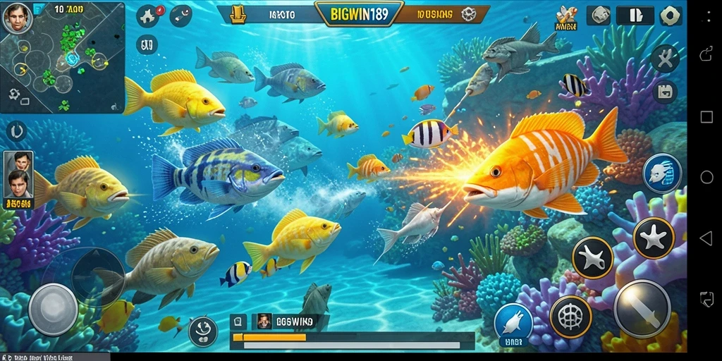 Screenshot BIGWIN189 menampilkan aksi menembak ikan yang seru dan penuh warna.