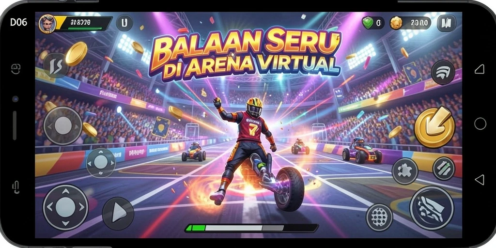 Screenshot D06 menampilkan balapan penuh aksi dalam grafik menawan.