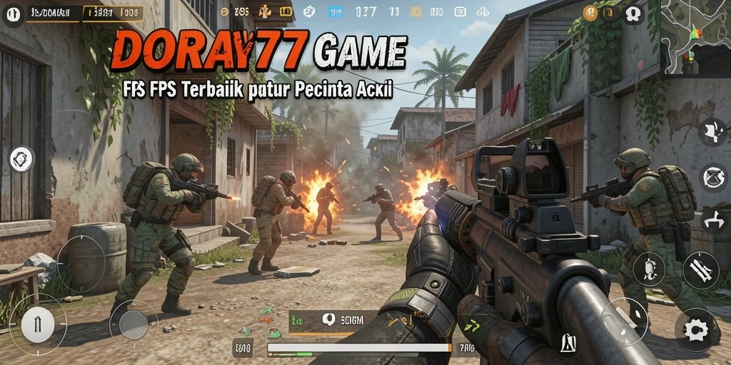 Screenshot DORA77 menampilkan aksi mendebarkan dalam pertandingan FPS.