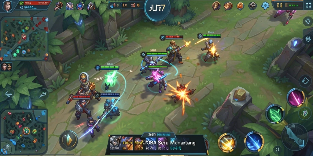 Tampilan gameplay JUTA7 yang intens dan memukau.