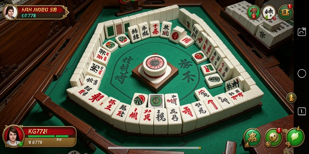 Tampilan gameplay seru dari KG778 dengan ubin Mahjong berwarna-warni.