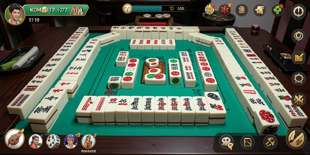 Tangkapan layar gameplay KOMEDI77 dengan desain Mahjong yang menarik.