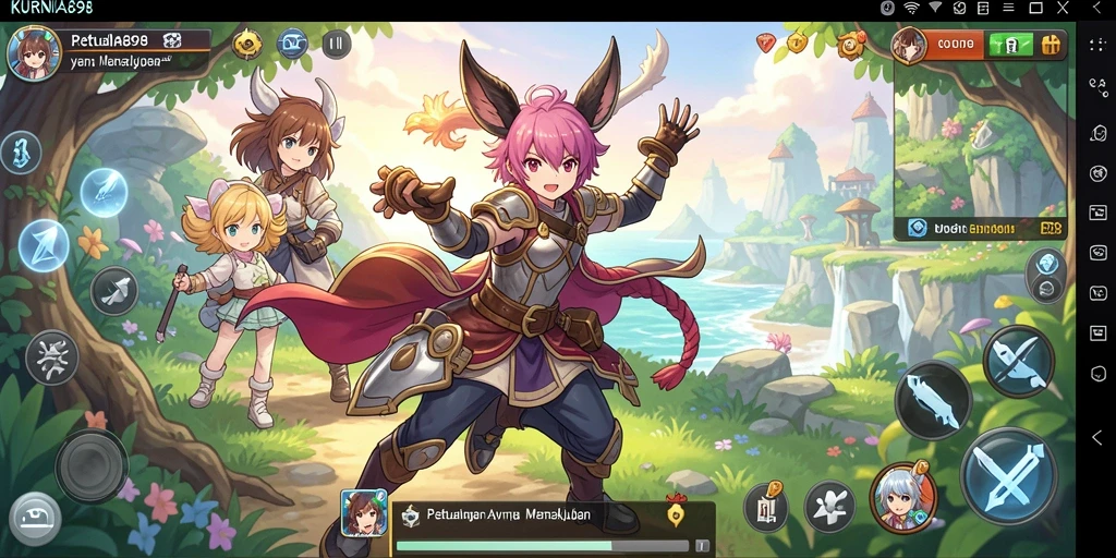 Tampilan gameplay KURNIA898 yang penuh aksi dan karakter menarik.