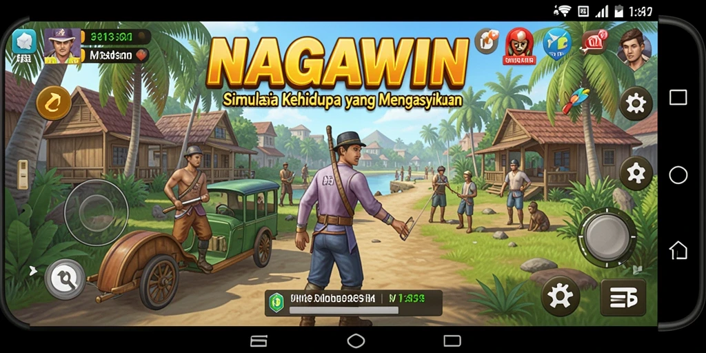 Screenshot utama NAGAWIN menampilkan gameplay yang menarik dan interaktif.