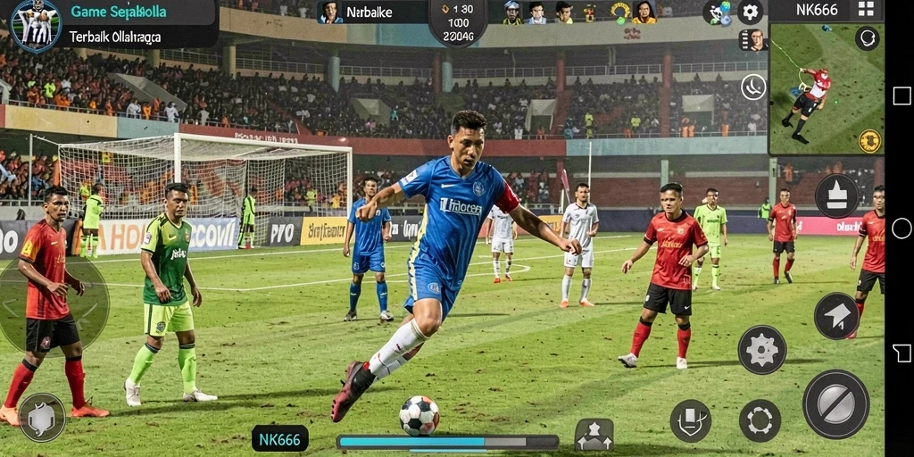 Tampilan gameplay menarik dari game sepak bola NK666.