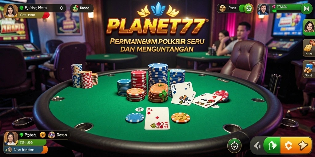 Screenshot dari gameplay seru di PLANET77 yang menampilkan suasana Poker.