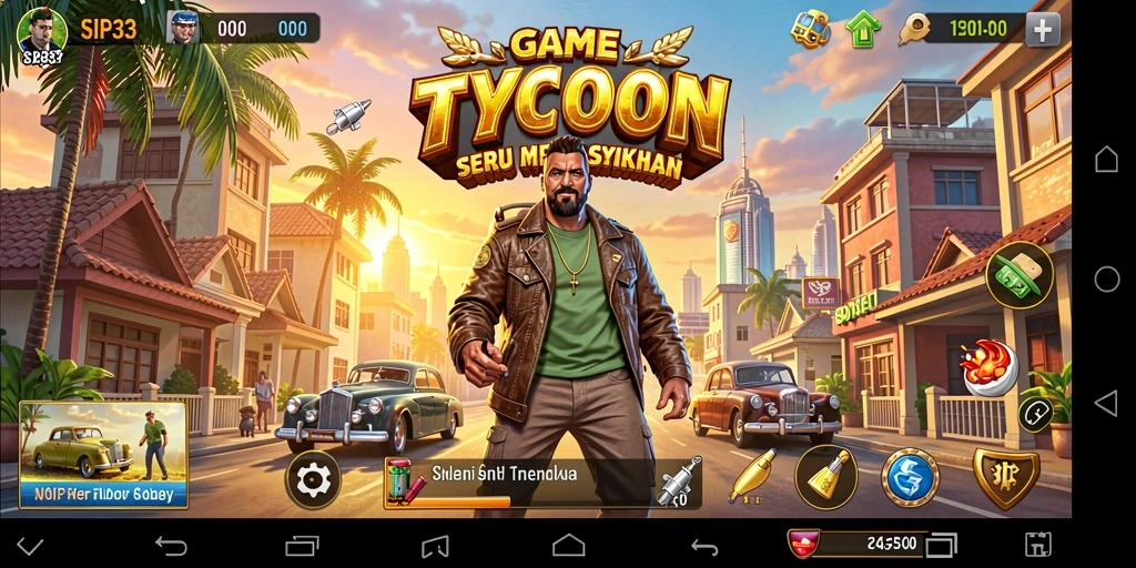 Screenshot gameplay SIP33 menunjukkan aksi manajemen bisnis yang seru.