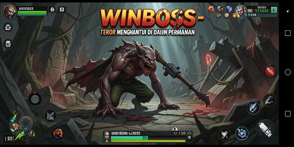 Screenshot gameplay <strong>WINBOSS</strong> menunjukkan suasana mencekam yang nyata.